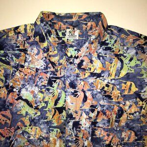 Men's Rum Reggae Short Sleeve Button Front Shirt- Size 3X-